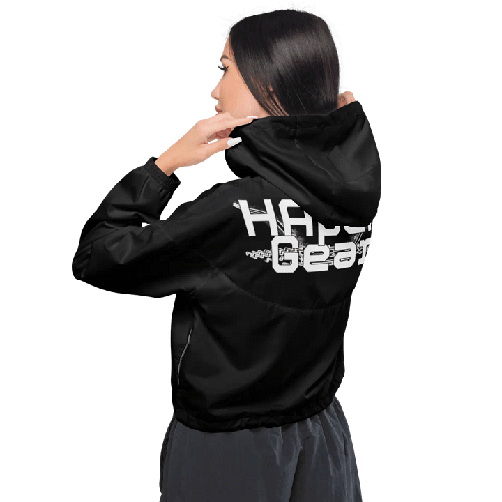 White HApex Gear Black Logo - Black - Women's Cropped Windbreaker product image (2)