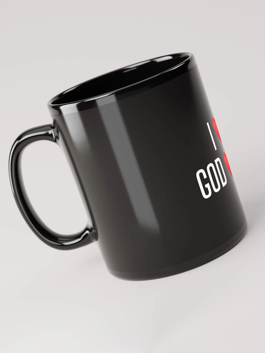 I Love God, God Loves Israel Black Mug product image (4)