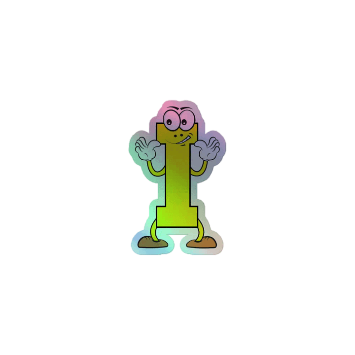 I Holographic Cartoon Character Sticker product image (1)