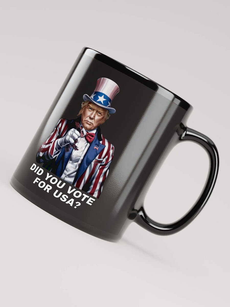 Patriotic Pointing Uncle Sam Black Mug | Donalt Trump 