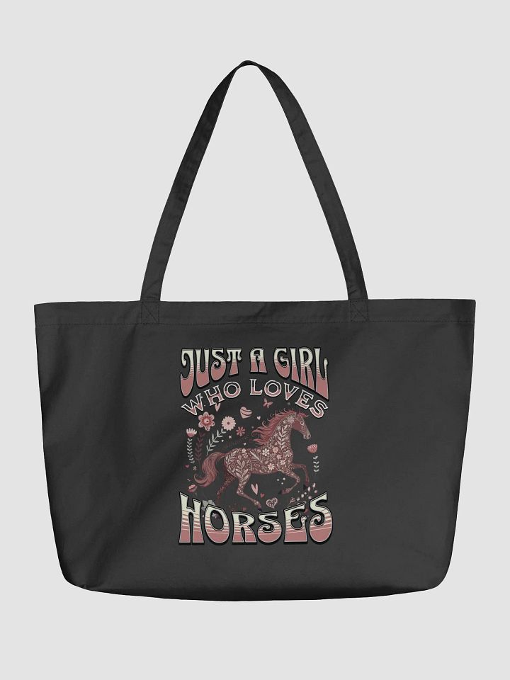 Just A Girl Who Loves Horses Floral Organic Tote product image (2)