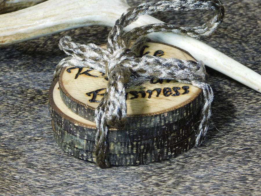 Set of Four Wood Coaster with "Make Kindness Your Business" Burned Into It. product image (3)