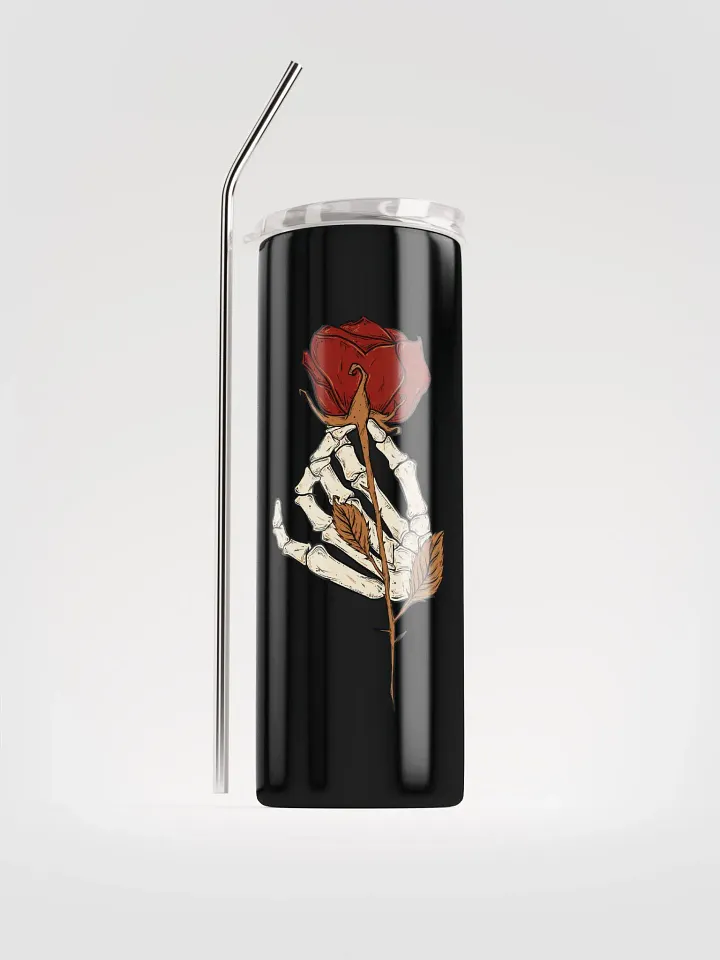 Gothic Romance: Skeleton Hand & Rose Stainless Steel Tumbler for Valentine's product image (1)