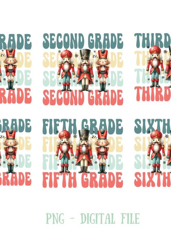 Retro Christmas Nutcrackers sublimation bundle for teachers and students product image (1)