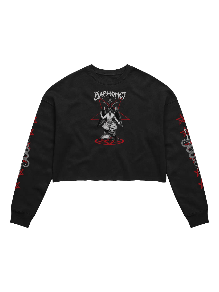 Baphomet Infernal Devotion Women's Fleece Crop Sweatshirt product image (1)