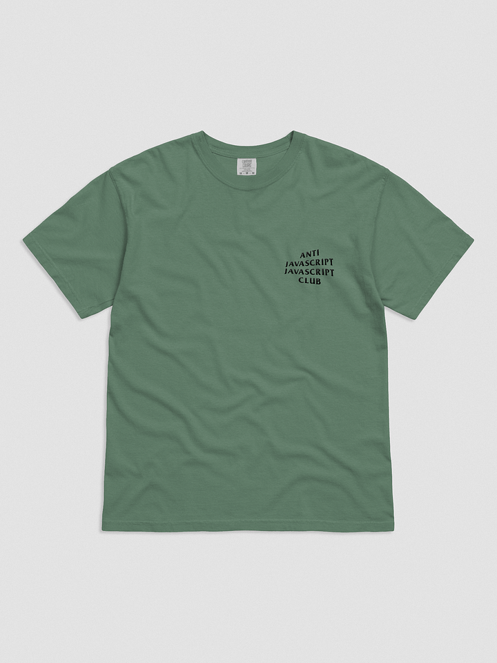 Anti JavaScript JavaScript Club Embroidered (Black Thread) Comfort Colors Tee product image (1)