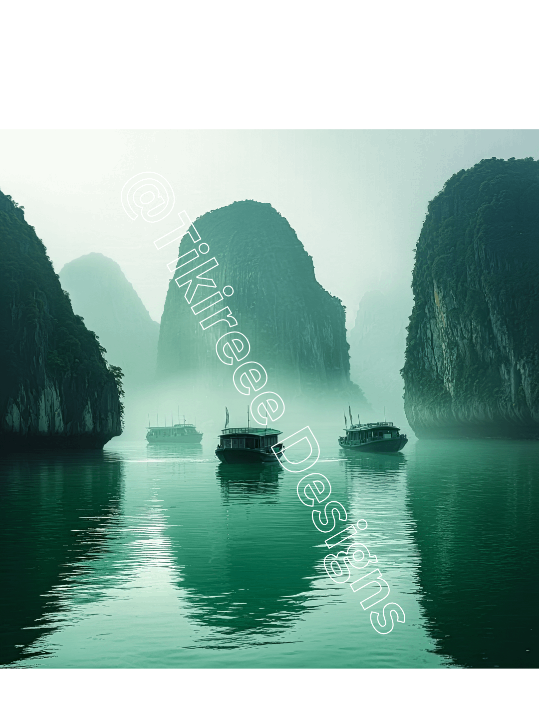 Mystical boat trip through misty rocky landscape product image (1)