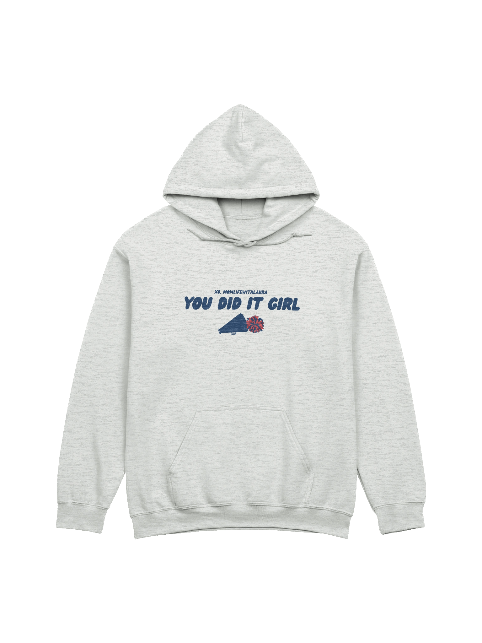 You Did it Girl Cheer Hoodie - Grey/Navy Blue product image (1)