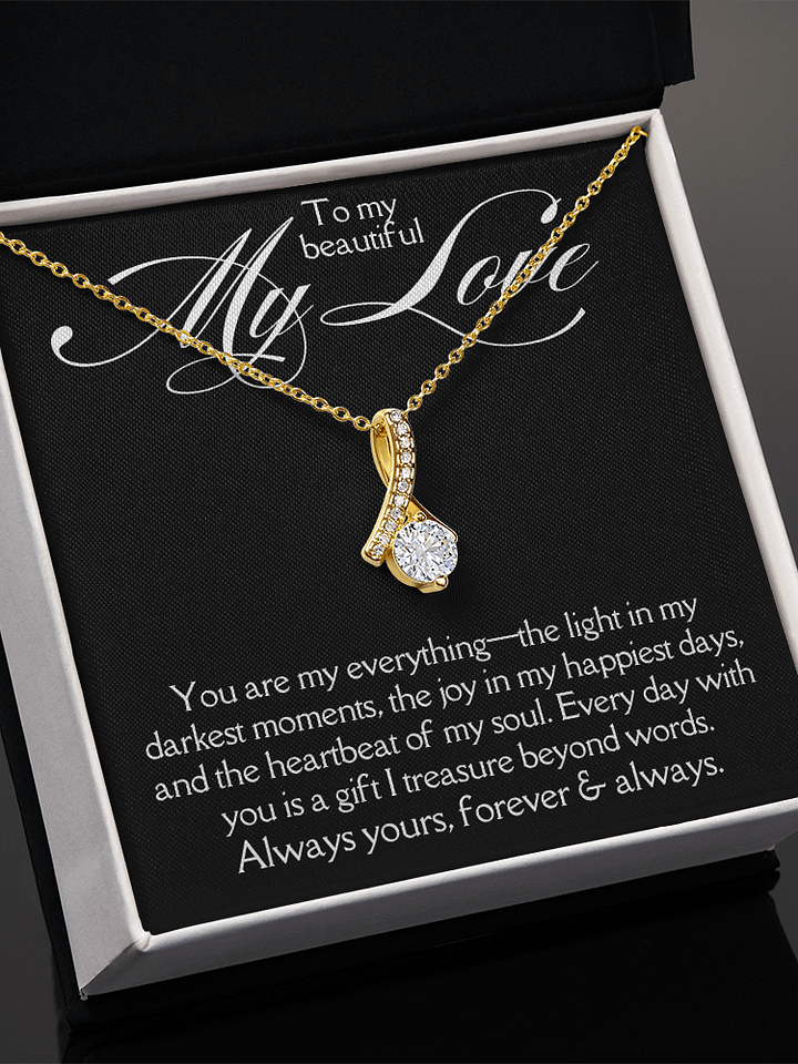 Dainty Ribbon-Shaped Pendant Necklace product image (4)