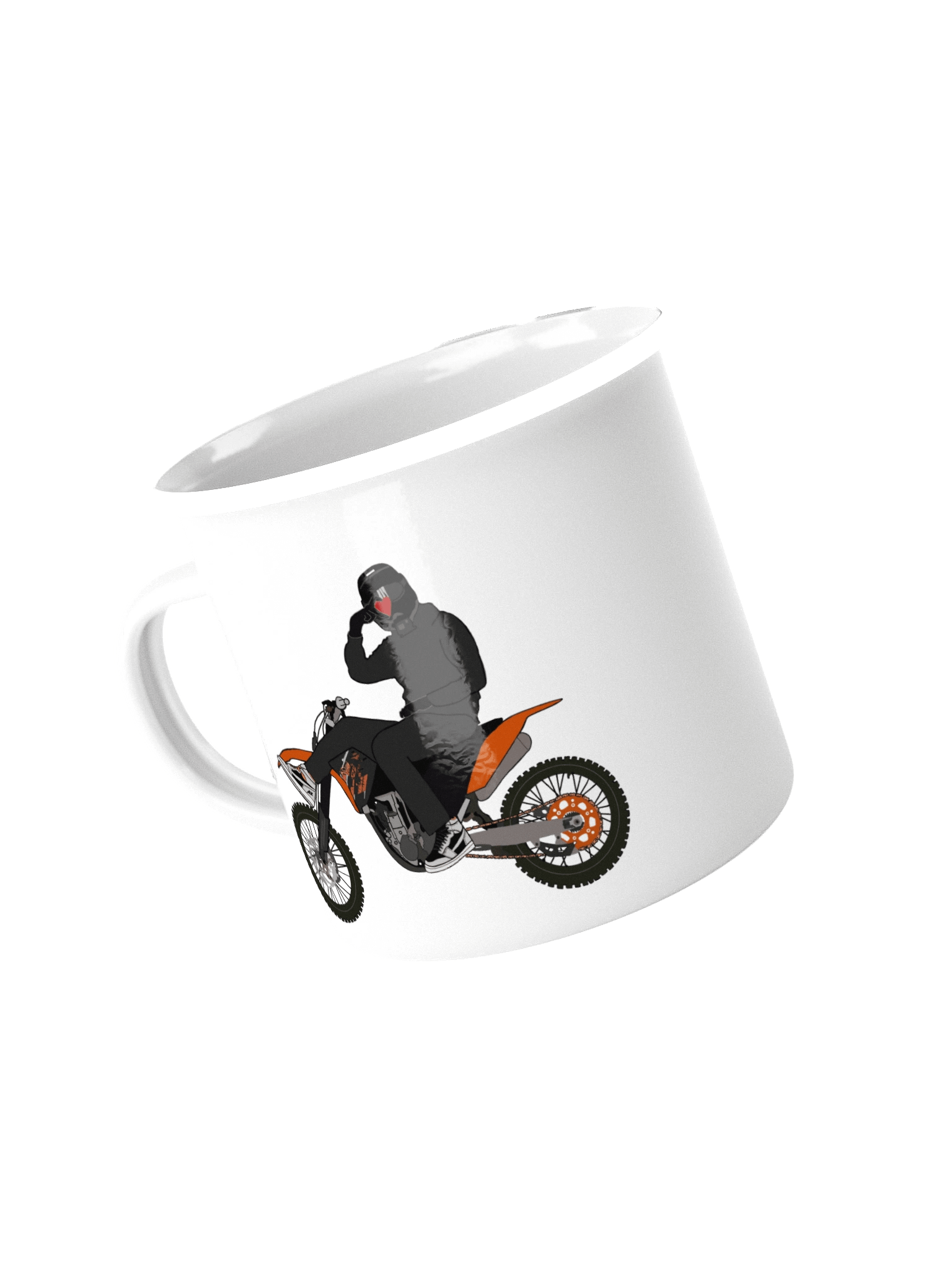 Heart-hand on Bike | Enamel Mug product image (1)