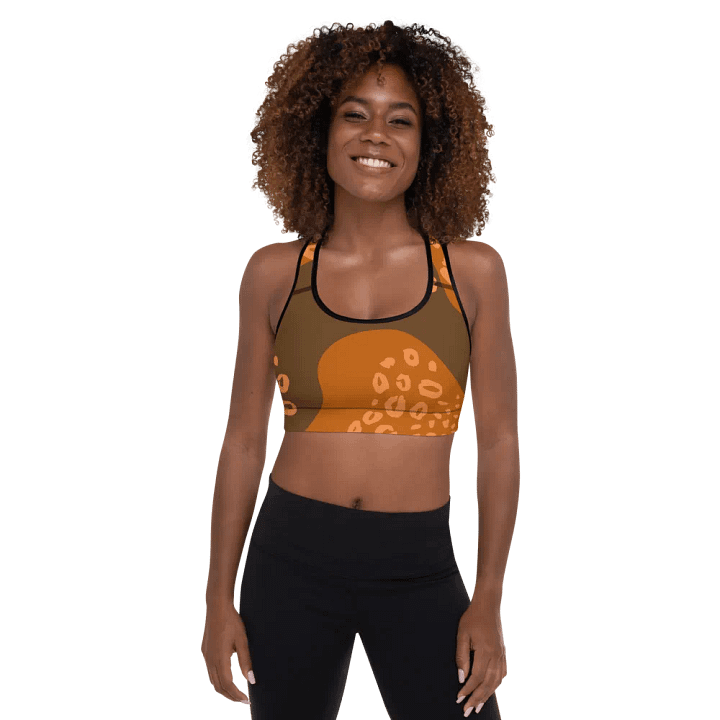 Flowing Orange Camo Sports Bra product image (1)