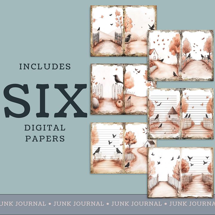 Autumn Crows - Printable Journal Pages V4 product image (2)