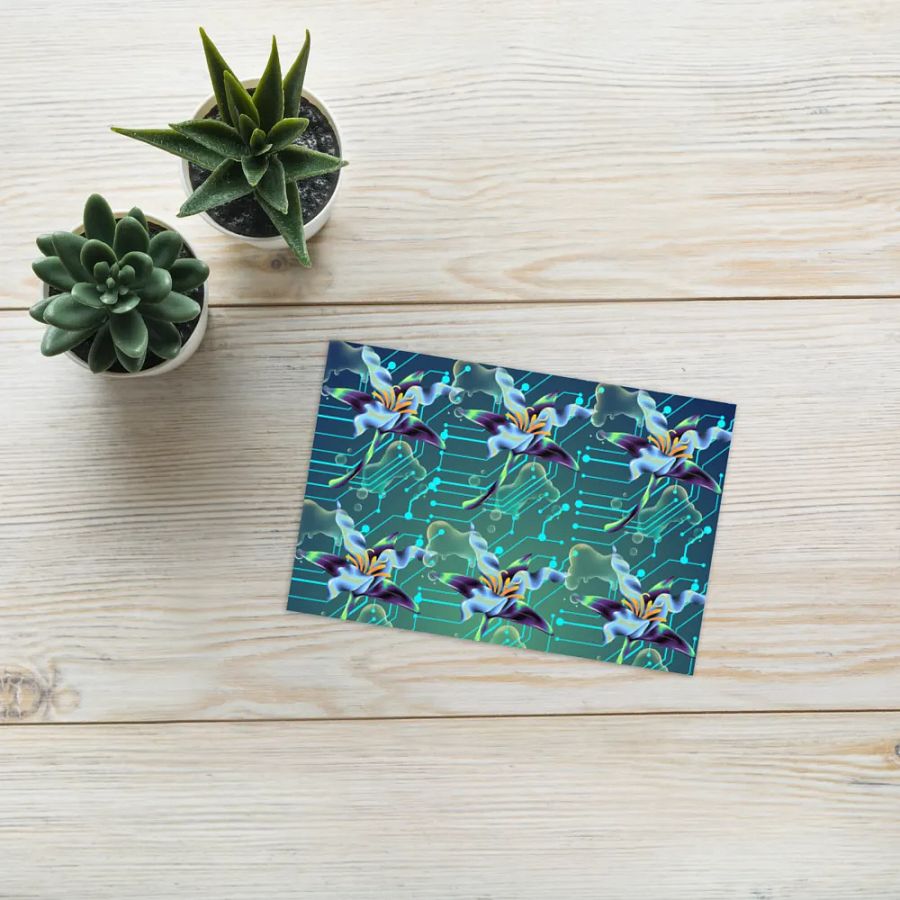 teal meta-magic greeting card for stylish gifts product image (7)