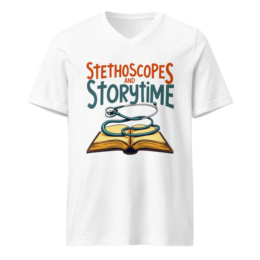 Stethoscopes and Storytime V-Neck Tee product image (1)