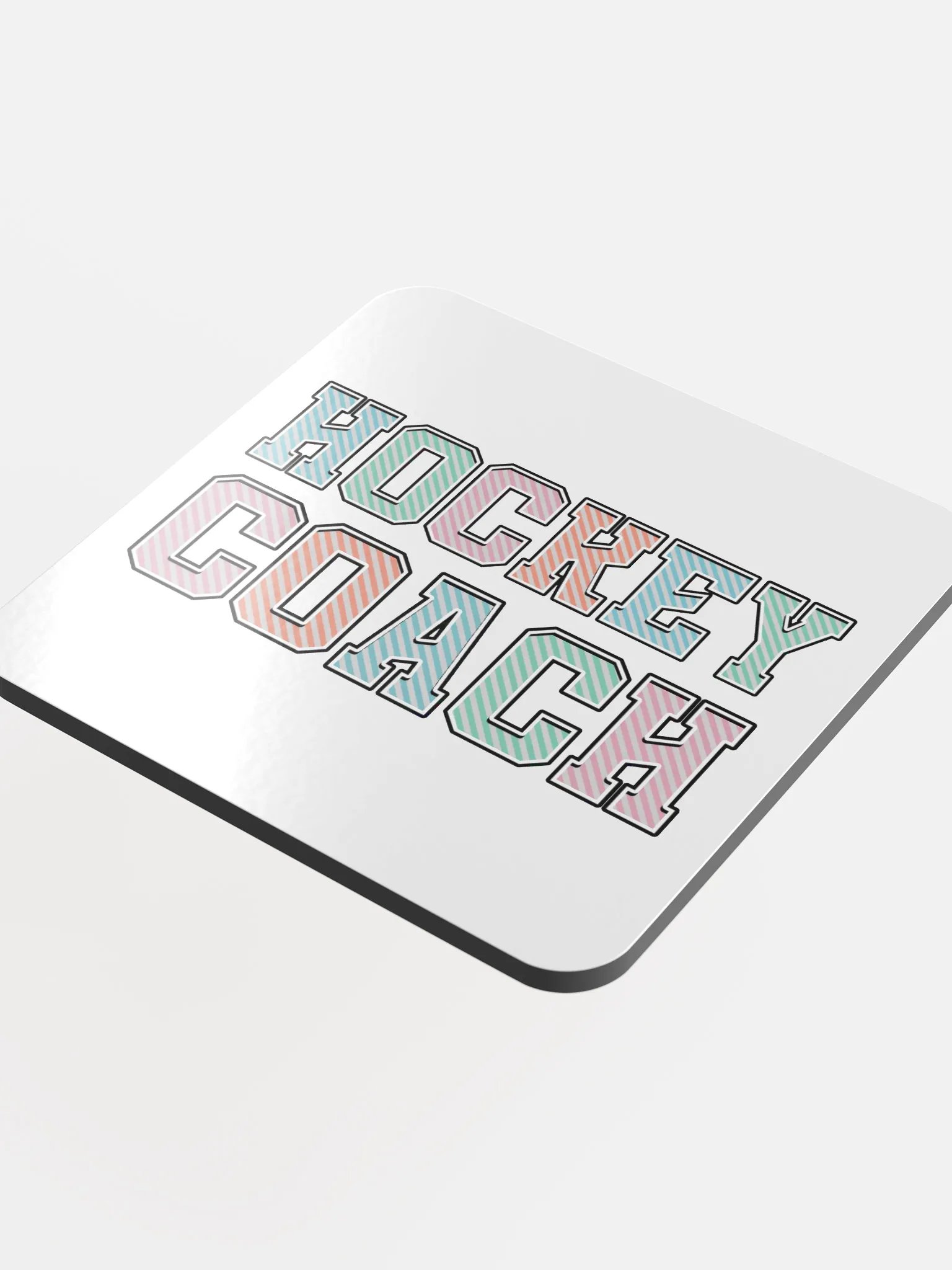 Hockey Coach Striped Cork Coaster product image (1)