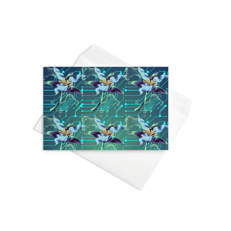 teal meta-magic greeting card for stylish gifts product image (9)