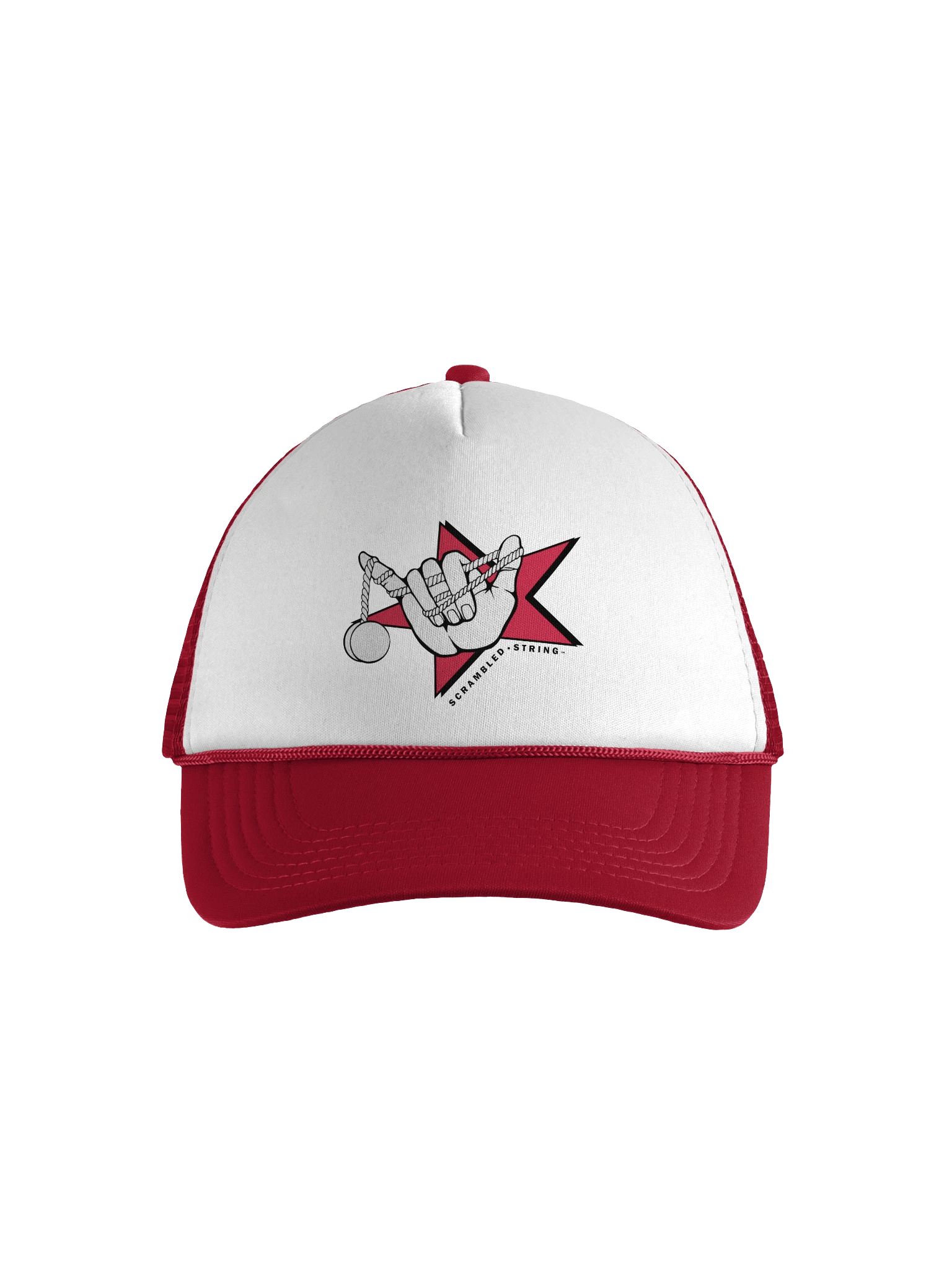 Scrambled String Star Trucker Hat Red product image (1)