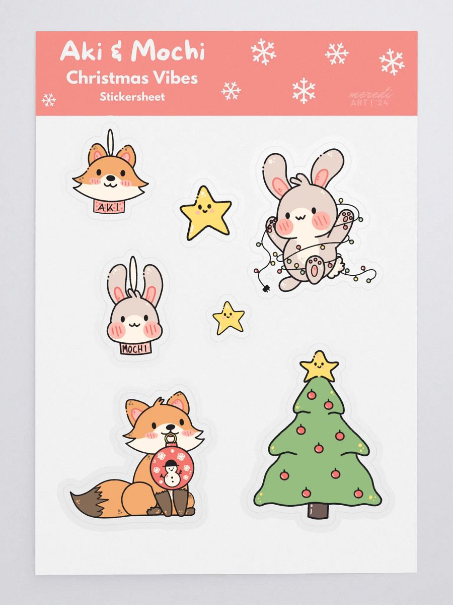 Aki & Mochi Christmas Vibes Sticker Sheet product image (3)