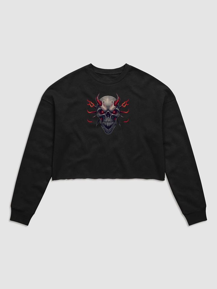 Fiery Skull Women's Crop Sweatshirt Bella+Canvas (Women's) product image (1)