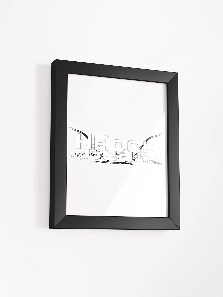 Framed - High-Quality Matte Poster - Embroidered - White HApex Gear Black Logo product image (2)