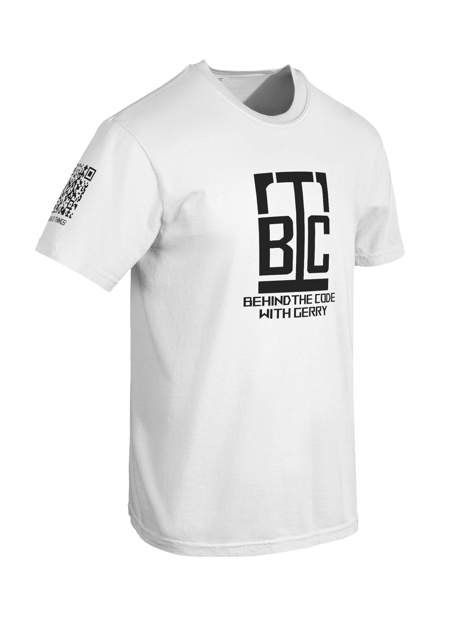 WHITE Ultra-Soft Cotton Tee - I BUILD THINGS! (Sleeve Print) product image (8)