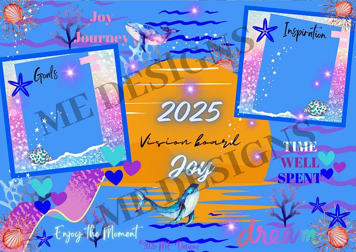 Joy Digital Vision Board PDF Download – Dive into Happiness 🐋✨ product image (1)