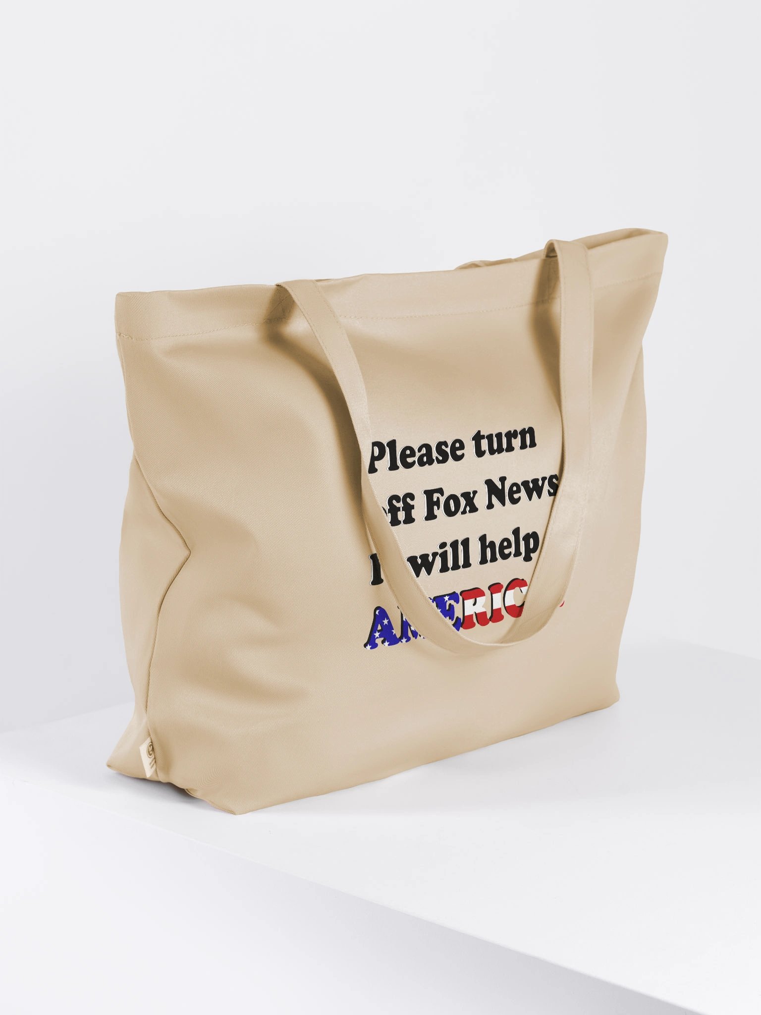 Please Turn Off Fox News. It Will Help America! (Black) - Eco-Friendly Tote Bag product image (4)