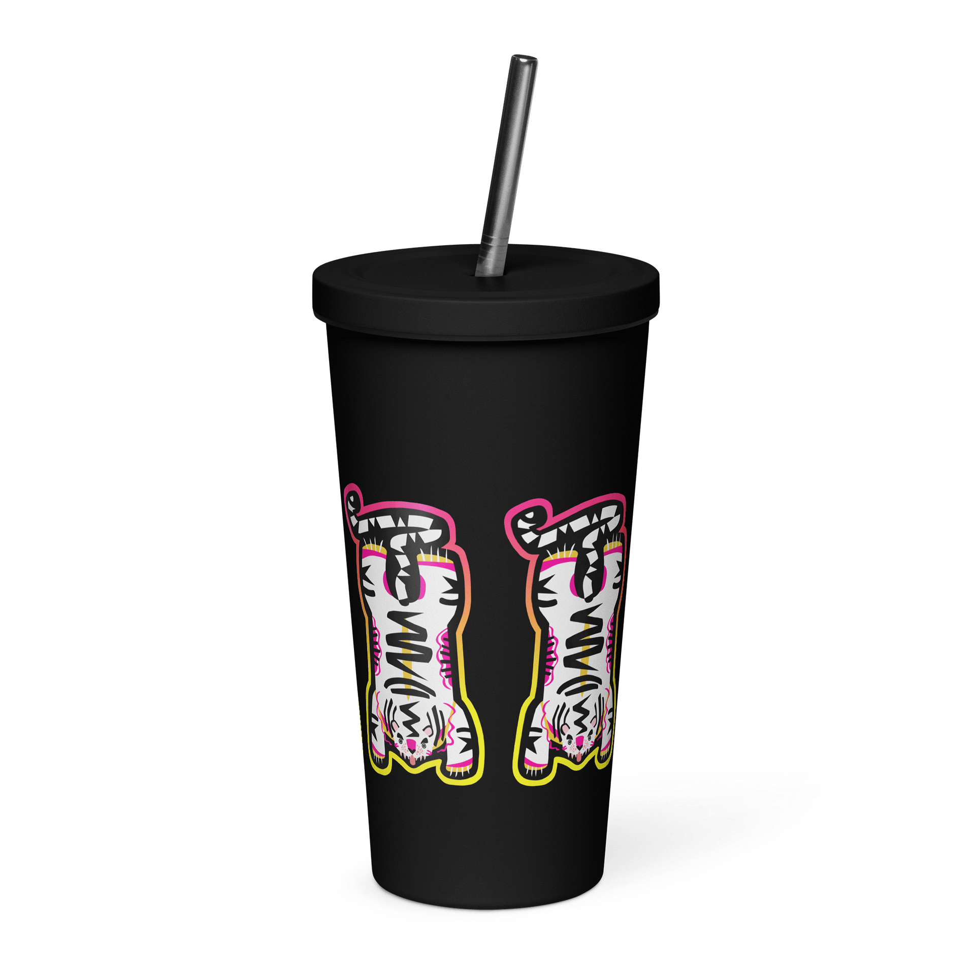 Pink and Yellow Tiger - Tumbler in Black product image (5)