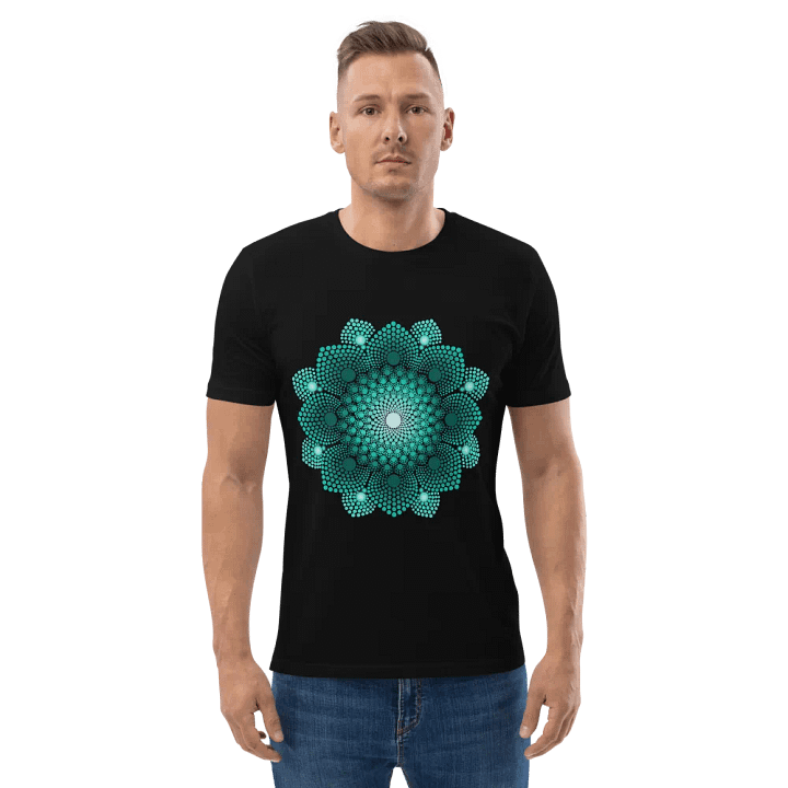 Turquoise Dot Mandala Unisex Organic T-Shirt product image (3)