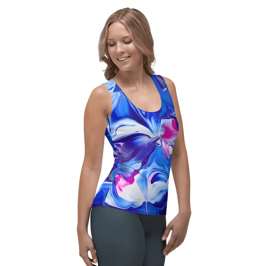 Ocean Blossoms Fluid Art Tank Top product image (6)