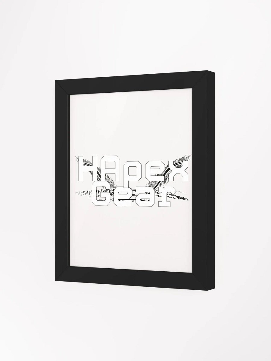 Framed - High-Quality Matte Poster - White HApex Gear Black Logo product image (3)