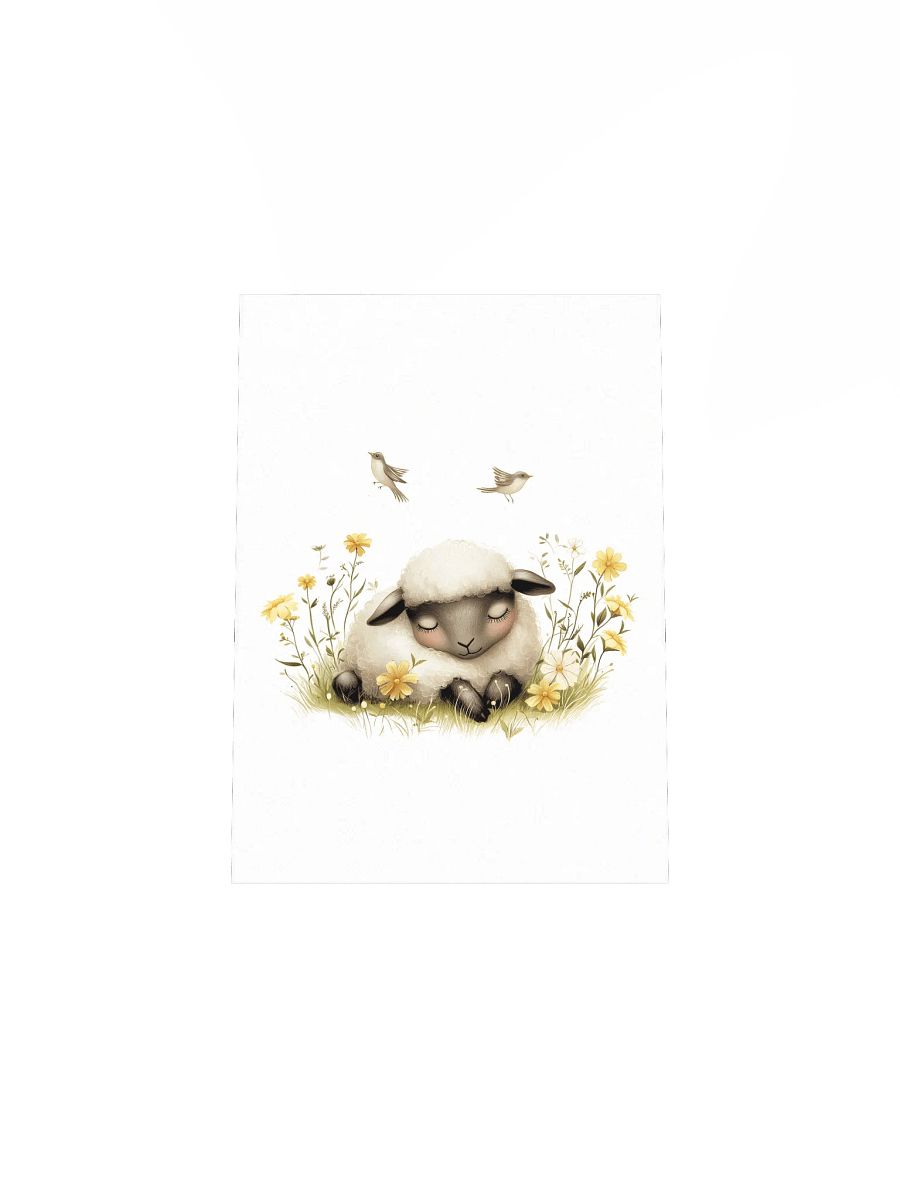 Sheep in Yellow Wildflowers Farmhouse Nursery Print product image (5)