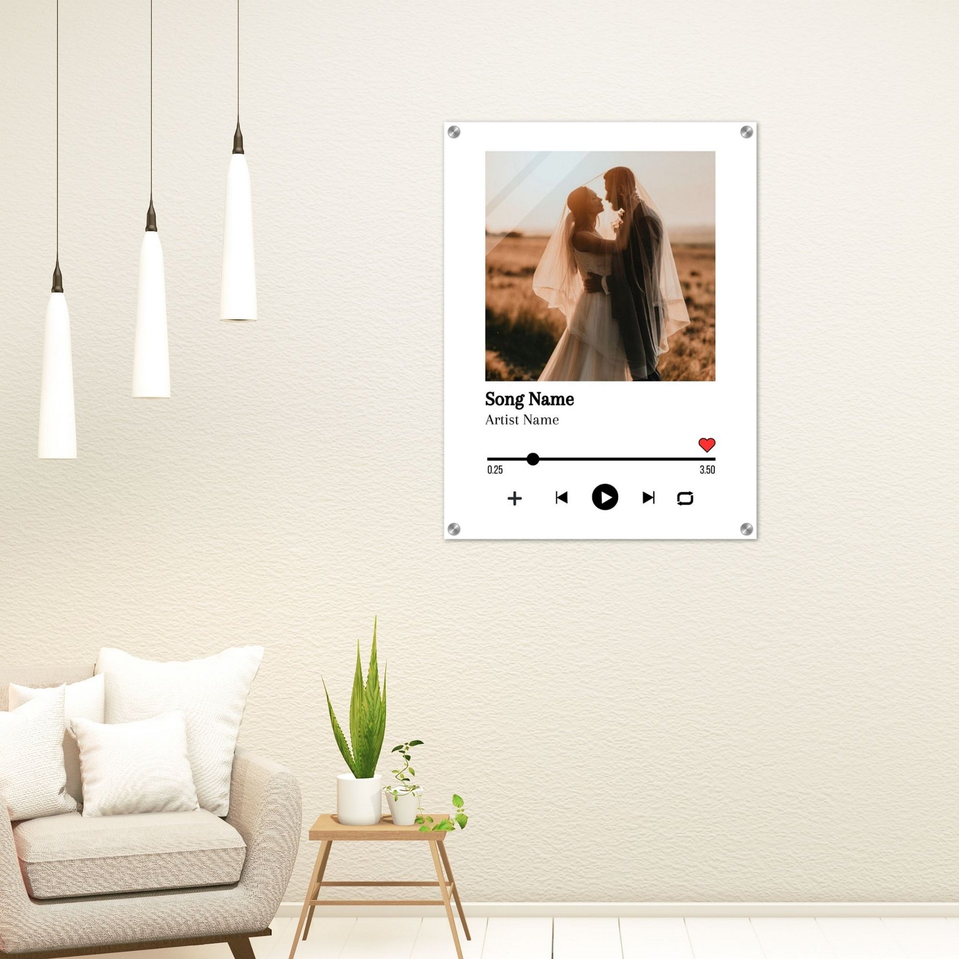 Personalised Music Player Plaque Favourite Song Canva Template product image (7)