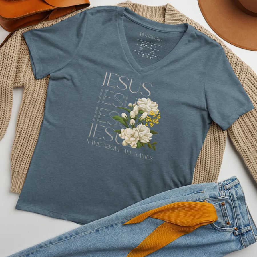 Jesus, Name Above All Names V-Neck T-Shirt product image (6)