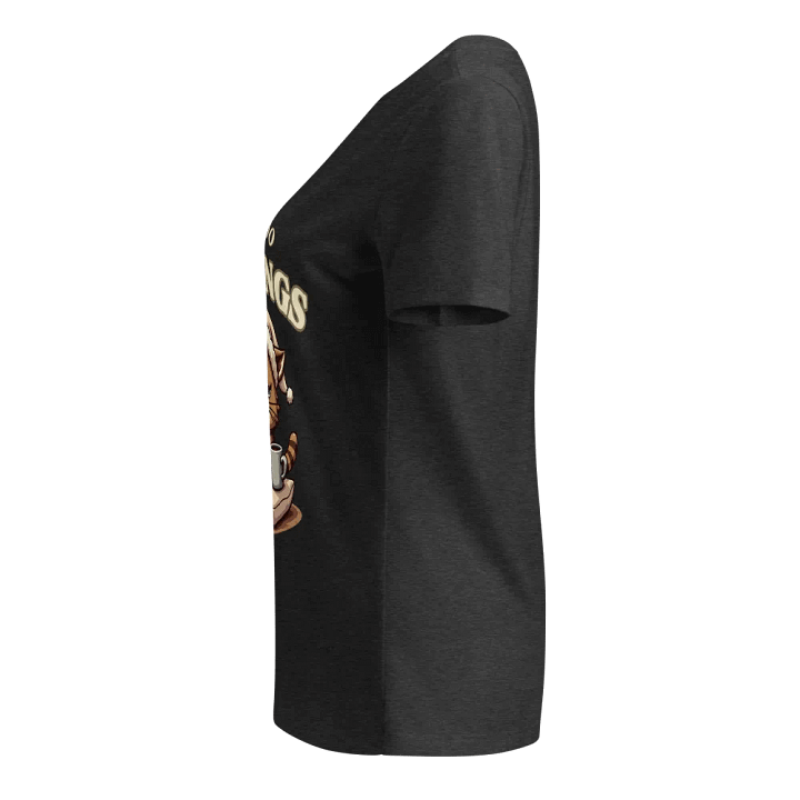 Sleepy Cat Morning Protest Women's V-Neck Tee product image (13)