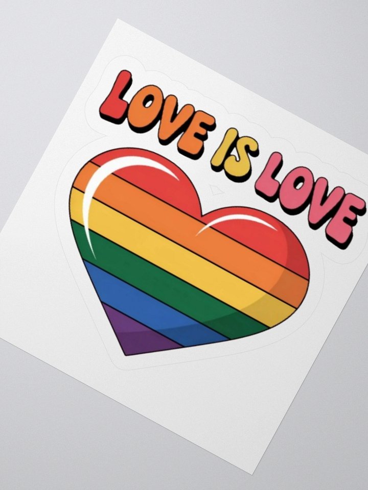 Exclusive 'Love is Love' Rainbow Heart Sticker – Vibrant Vinyl Design product image (4)