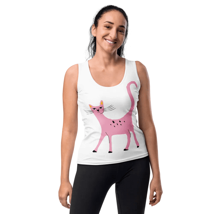 Stylish Pink Cat Tank Top product image (2)