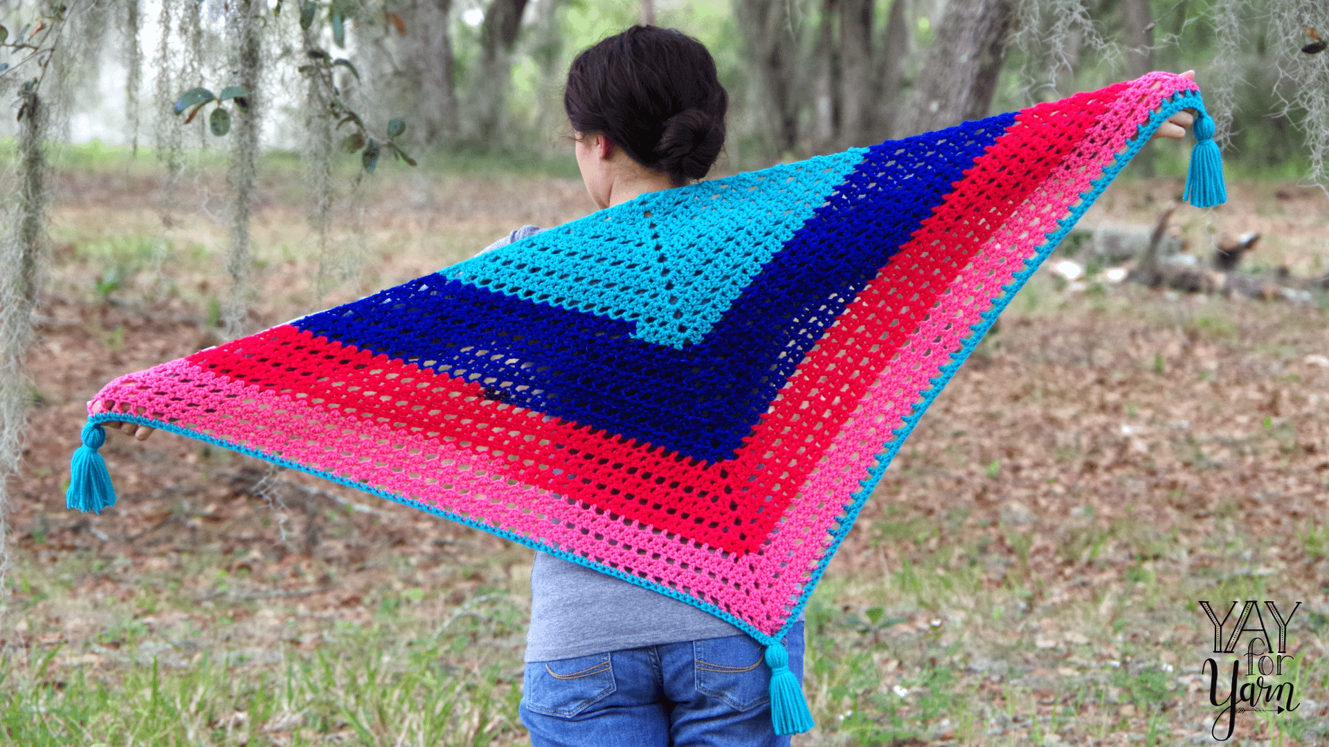Candy Shop Shawl - Women's Triangle Shawl PDF Crochet Pattern & Video Tutorial product image (1)