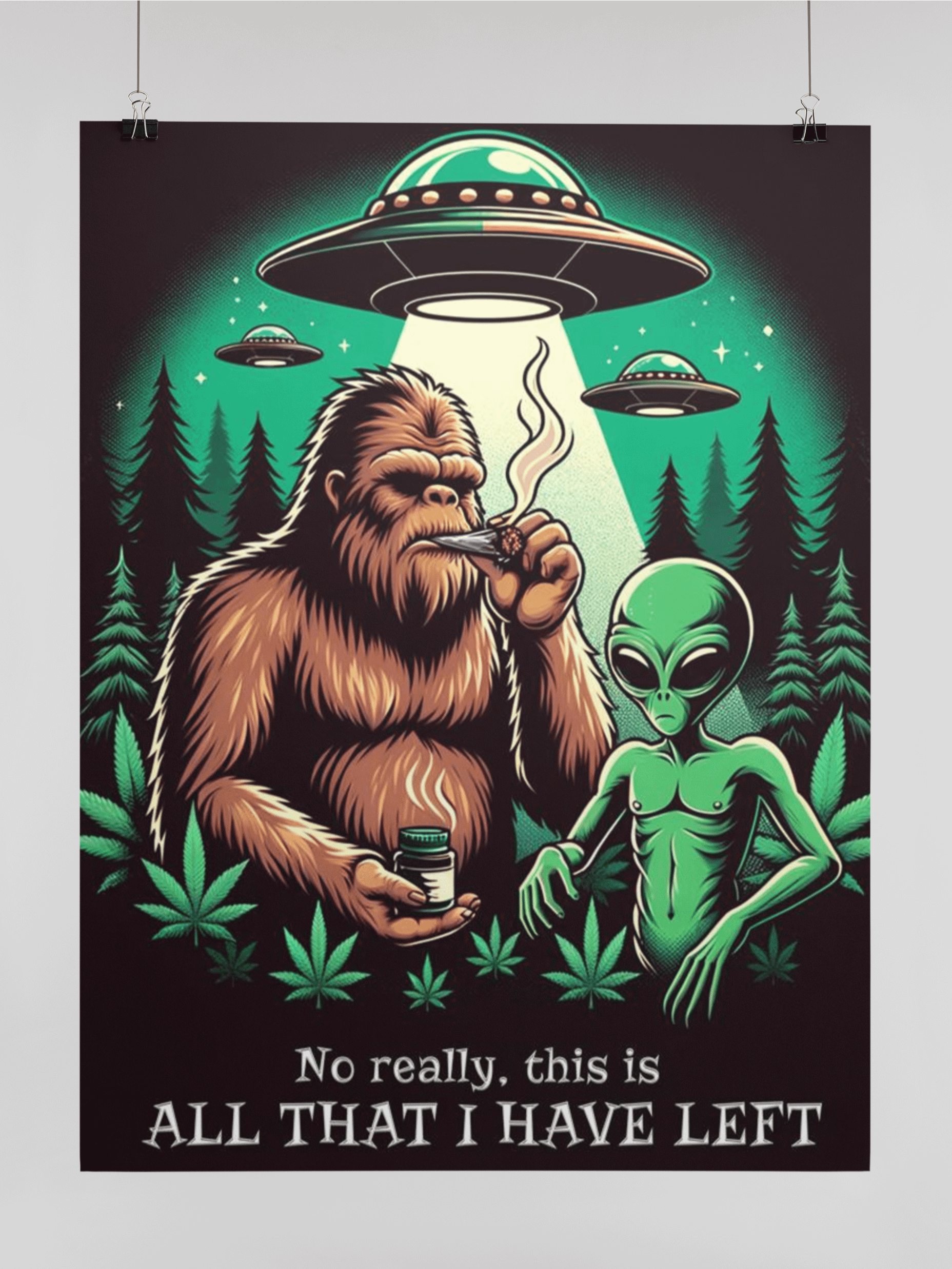 Bigfoot and Extraterrestrial - "All That’s Left" - Encounter Wall Poster product image (1)