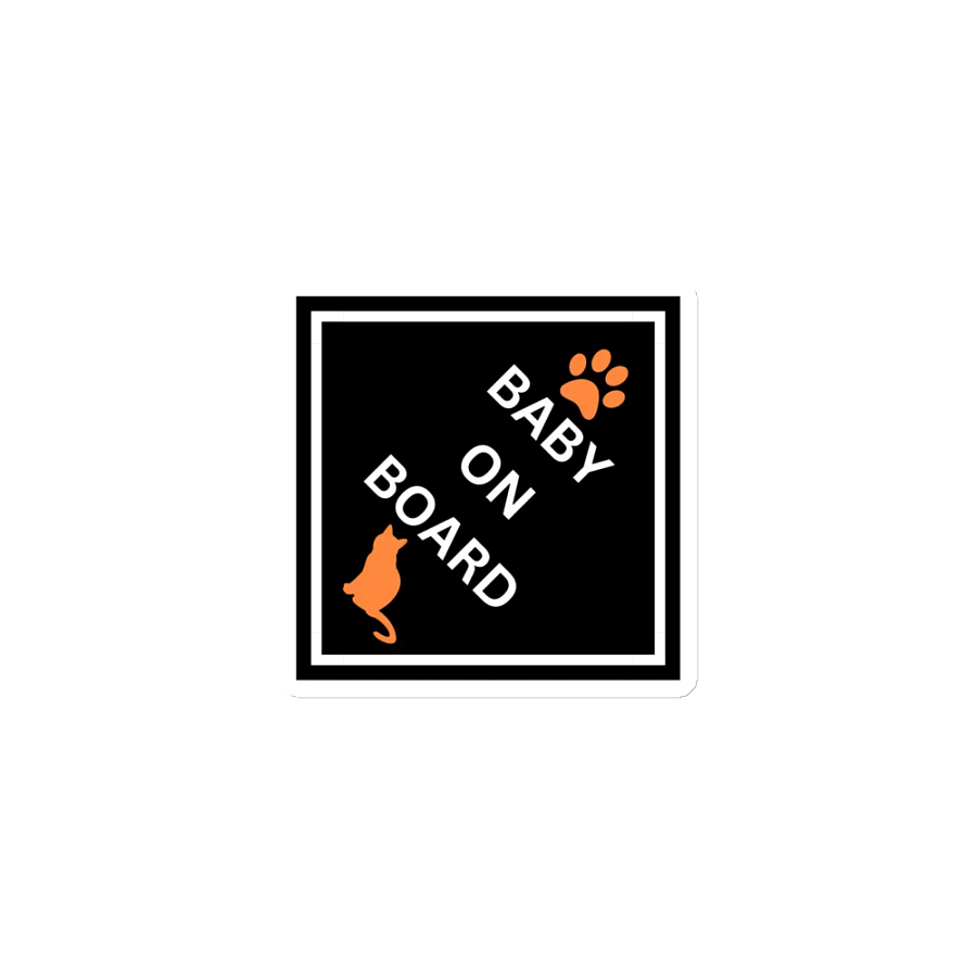Cat Baby on Board Magnet - Orange on Black product image (1)