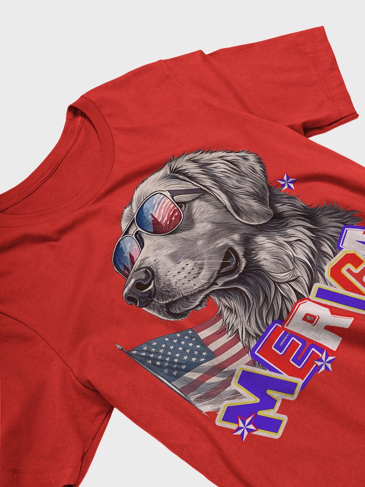 Merica Golden Retriever Patriotic Pup in Shades T-Shirt product image (17)
