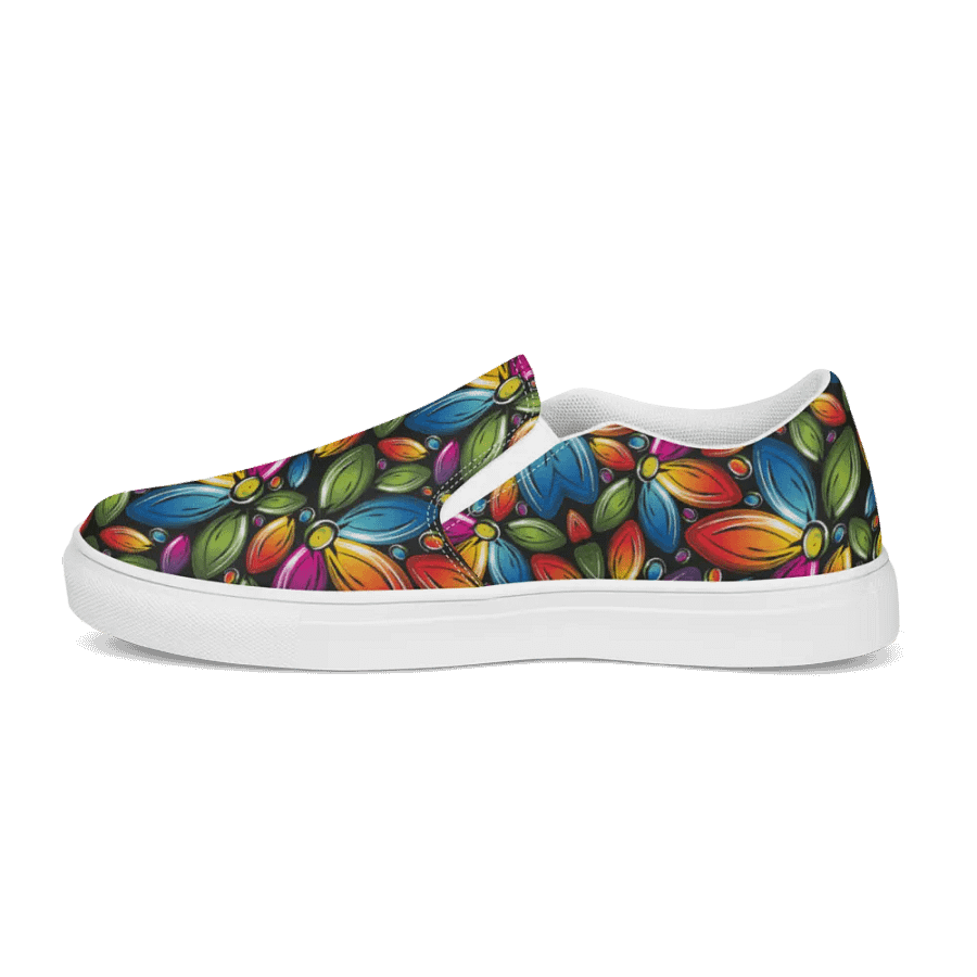 Psychedelic Flowers Slip On Women's Canvas Footwear product image (4)