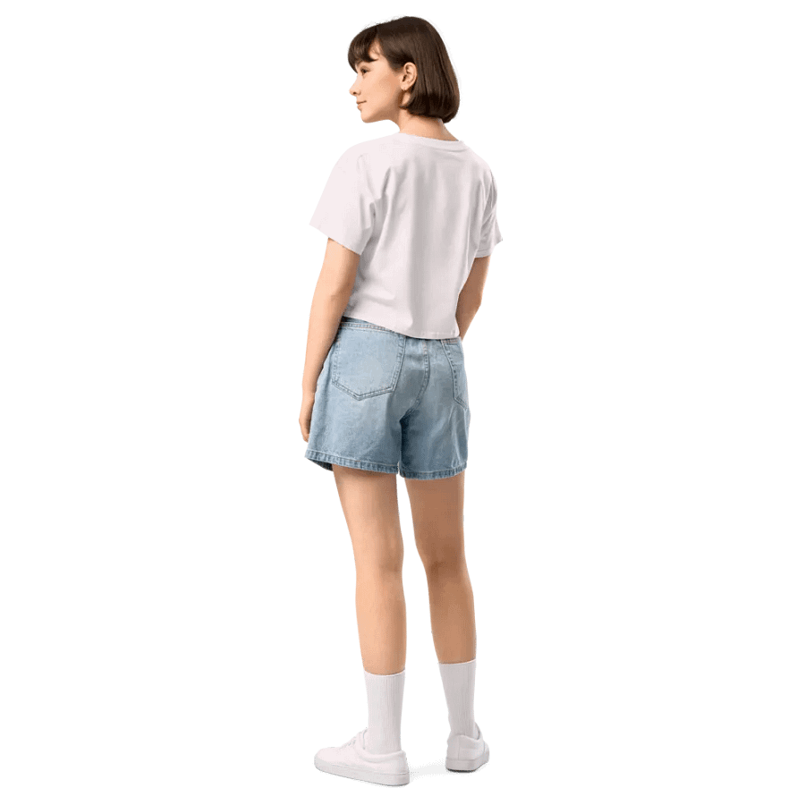 EXCLAIMING MENTALLY (L.C., purple) embroidered cotton crop top product image (8)