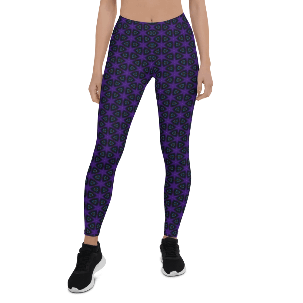 Celestial Geo Star Women's Leggings – Purple & Blue Modern Design product image (5)