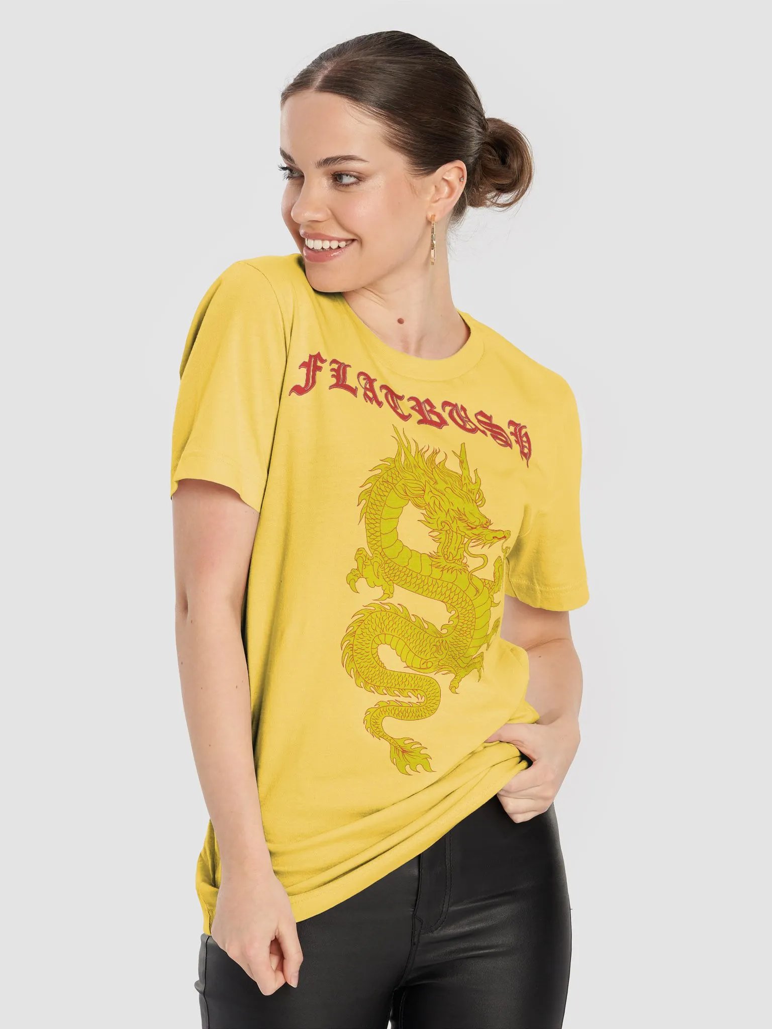 Flatbush Dragon soft tee light yellow product image (8)
