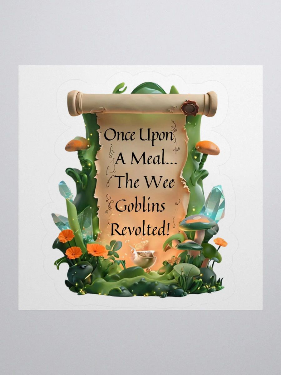 Funny Mom Sticker – ‘Once Upon A Meal, The Wee Goblins Revolted!’ Parenting Humor Vinyl Decal product image (3)