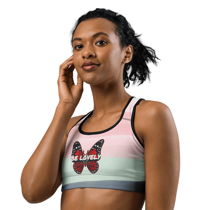 Be Lovely Butterfly All-Over Print Sports Bra Women Watercolor 1 product image (3)