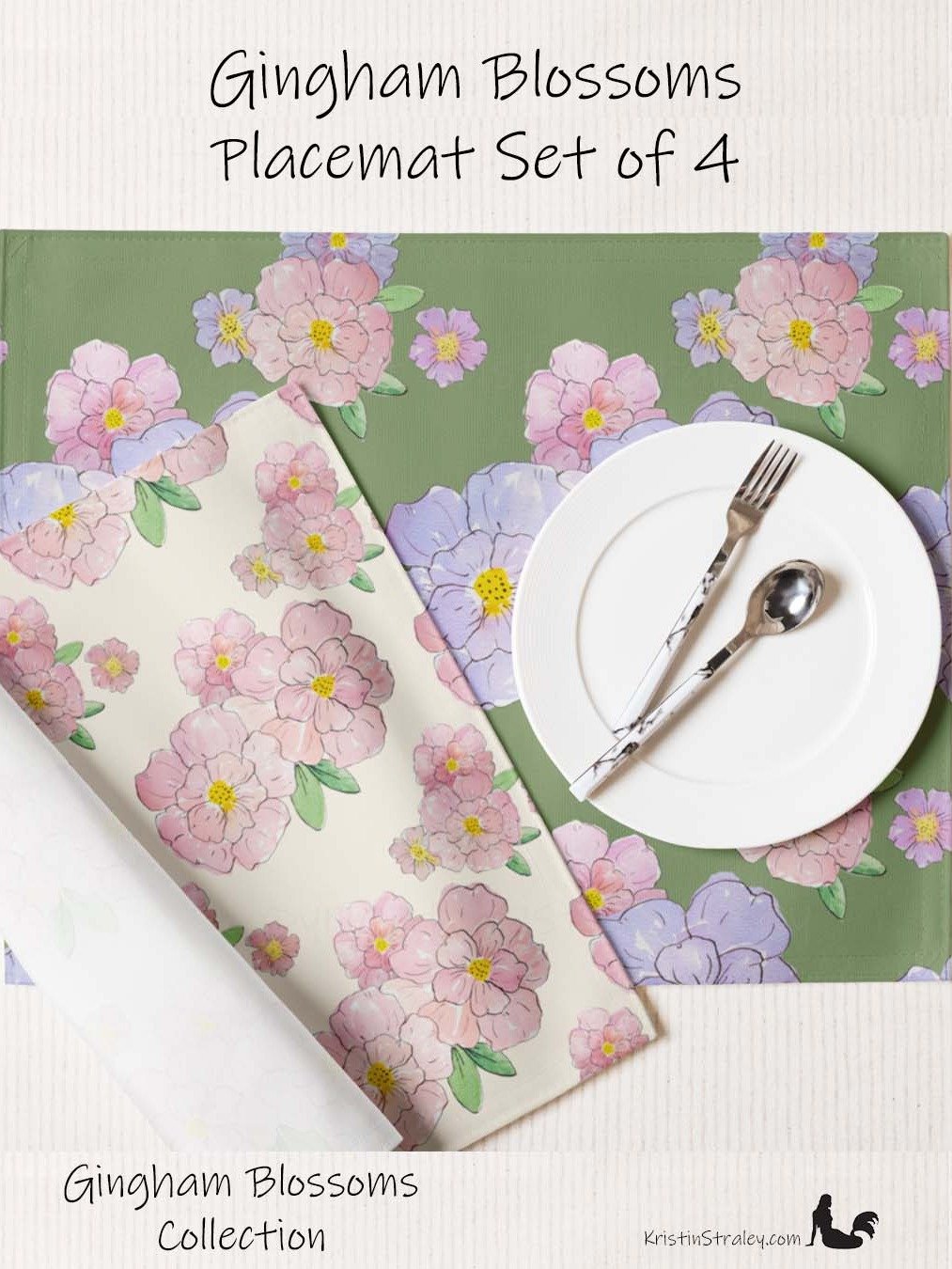 Gingham Blossoms Placemat Set of 4 product image (1)
