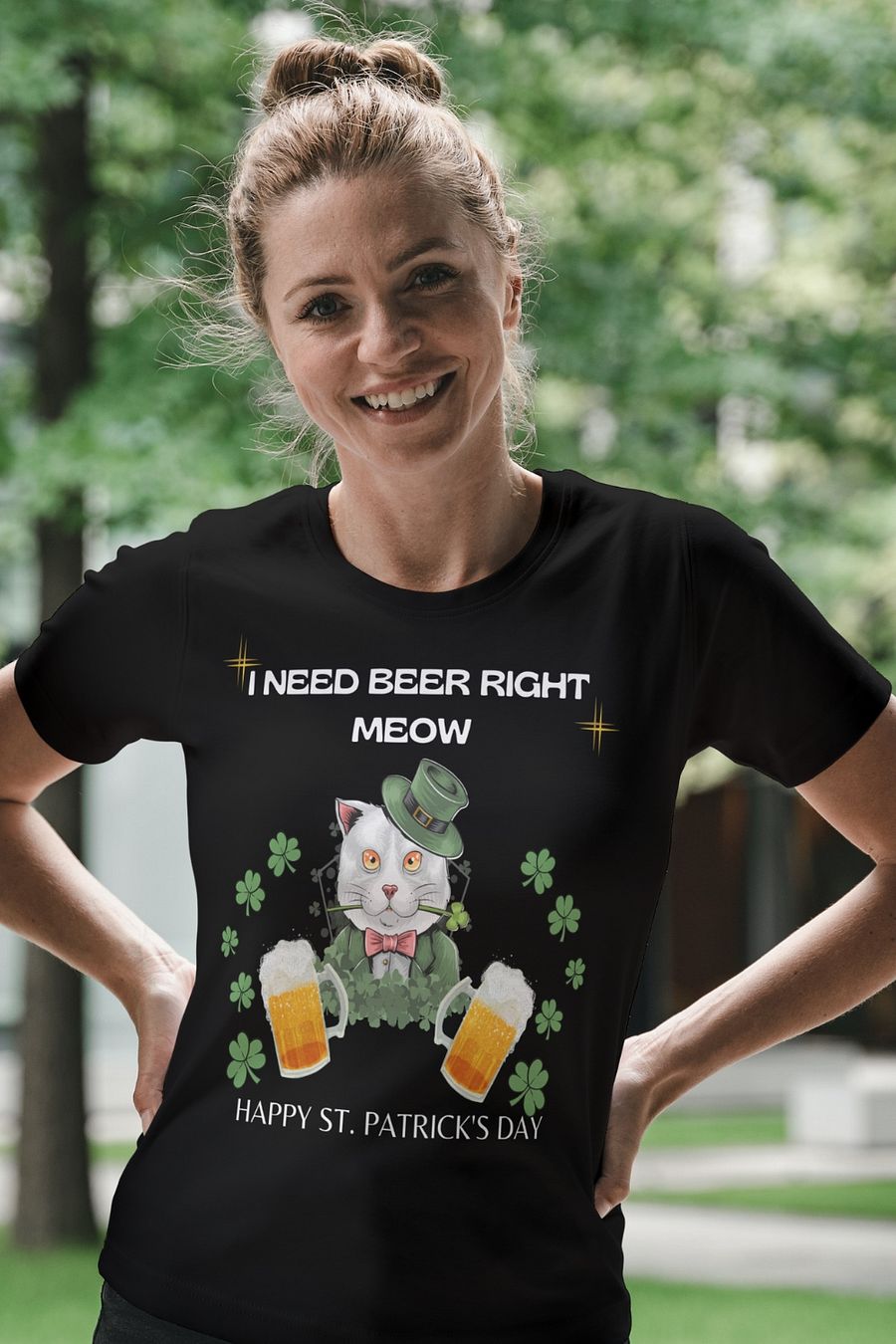 I Need Beer Right Meow T-shirt product image (1)