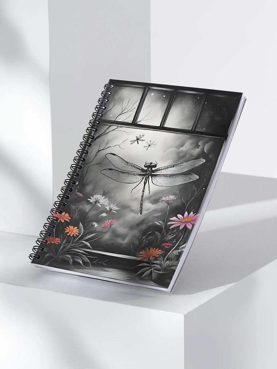 Misty Morning Dragonfly Spiral Notebook product image (3)